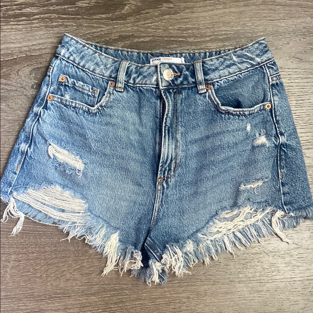 Garage High Rise Denim Shorts
